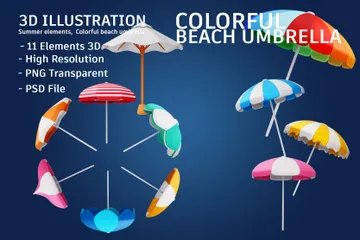 Elementos de verão Pacote de Icon 3D