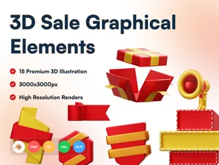 Elementos gráficos de venda Pacote de Icon 3D