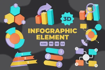 Elementos infográficos Paquete de Icon 3D