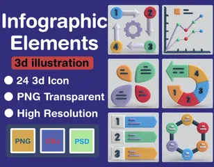 Elementos infográficos Paquete de Icon 3D