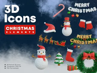 Elementos navideños Paquete de Icon 3D