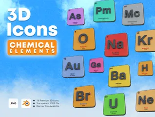 Elementos químicos Paquete de Illustration 3D