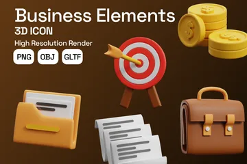 Éléments commerciaux 3D Icon Pack