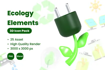 Éléments écologiques Pack 3D Icon