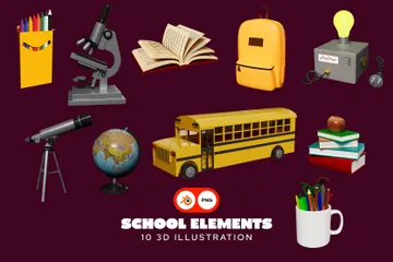 Éléments scolaires Pack 3D Icon