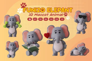 Elephant 3D Illustration Pack