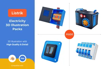 Eletricidade Pacote de Illustration 3D