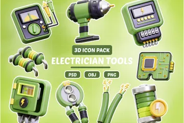 Ferramentas para eletricista Pacote de Icon 3D