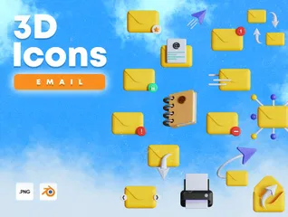 E-mail Pack 3D Icon