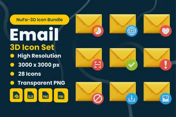 E-mail 3D Icon Pack