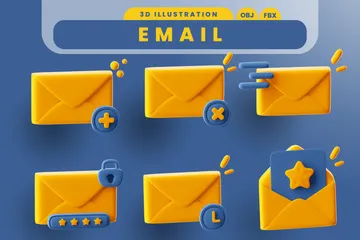 E-mail Pack 3D Icon