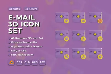 EMAIL 3D Icon Pack