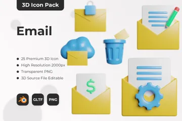 Email 3D Icon Pack