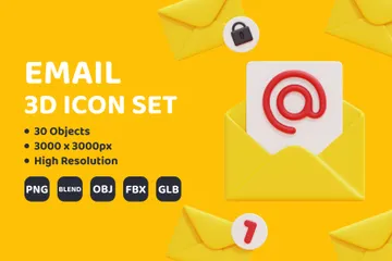 Email 3D Icon Pack