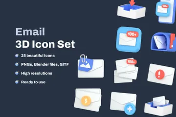 Email 3D Icon Pack