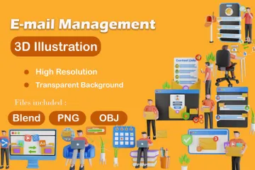 Email Management 3D Illustration Pack