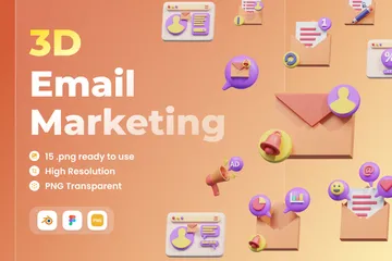 Marketing de email Pacote de Icon 3D