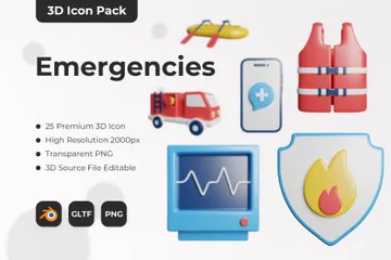 Emergencias Paquete de Icon 3D