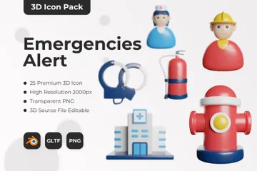 Emergencies Alert 3D Icon Pack