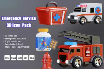 Emergency Service 3D Icon Pack