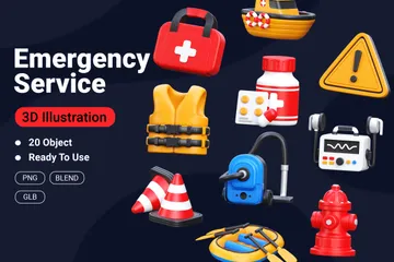 Emergency Service 3D Icon Pack