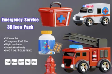 Emergency Service 3D Icon Pack