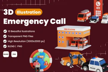 Emergency Service 3D Icon Pack