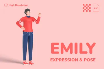 Emily Expression & Pose 3D Illustration Pack