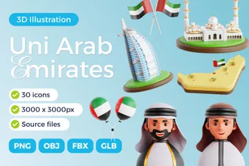 Emiratos Árabes Unidos Paquete de Icon 3D