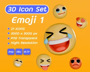Emoji 1 Pacote de Icon 3D