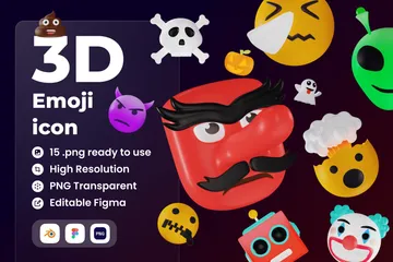 Emoji aleatório Pacote de Icon 3D