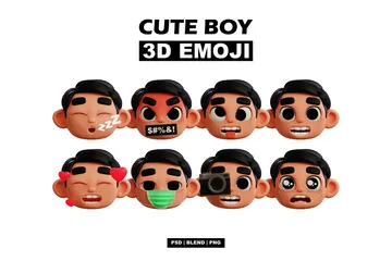 Emoji de MENINOS BONITOS Pacote de Icon 3D