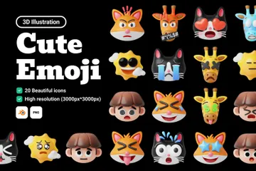 Emoji fofo Pacote de Icon 3D
