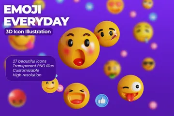 Emoji todos os dias Pacote de Icon 3D
