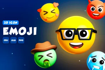 Emojis fofos Pacote de Icon 3D