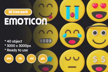 Emoticon 3D Icon Pack