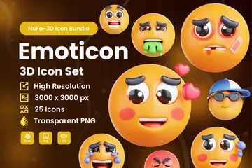 Emoticon 3D Icon Pack