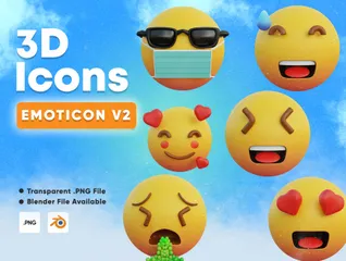 Emoticon V2 Pacote de Illustration 3D