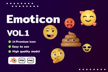 Emoticon Vol.1 Pacote de Icon 3D