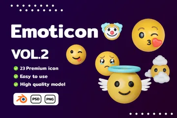 Emoticono Vol.2 Paquete de Icon 3D