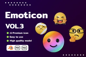 Emoticono Vol.3 Paquete de Icon 3D