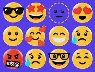 Emoji sonriente Paquete de Icon 3D