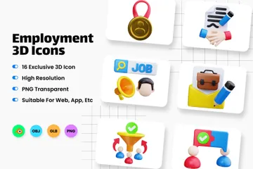 Empleo Paquete de Icon 3D