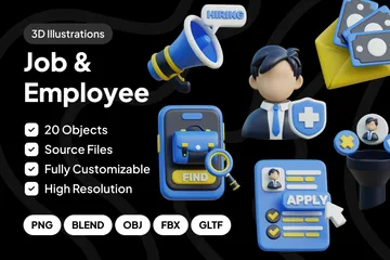 Emploi et employé Pack 3D Icon