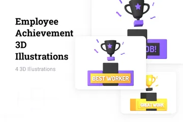 Employee Achievement 3D Illustration Pack