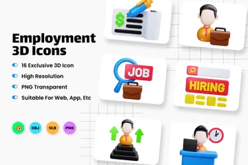 Employment 3D Icon Pack