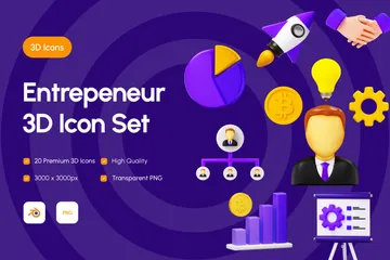 Emprendedor 3D Icon Pack