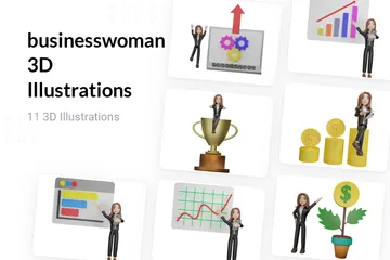 Mujer de negocios Paquete de Illustration 3D