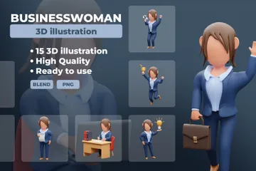 Mujer de negocios Paquete de Illustration 3D