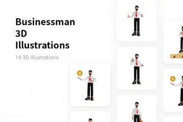 Homem de negocios Pacote de Illustration 3D